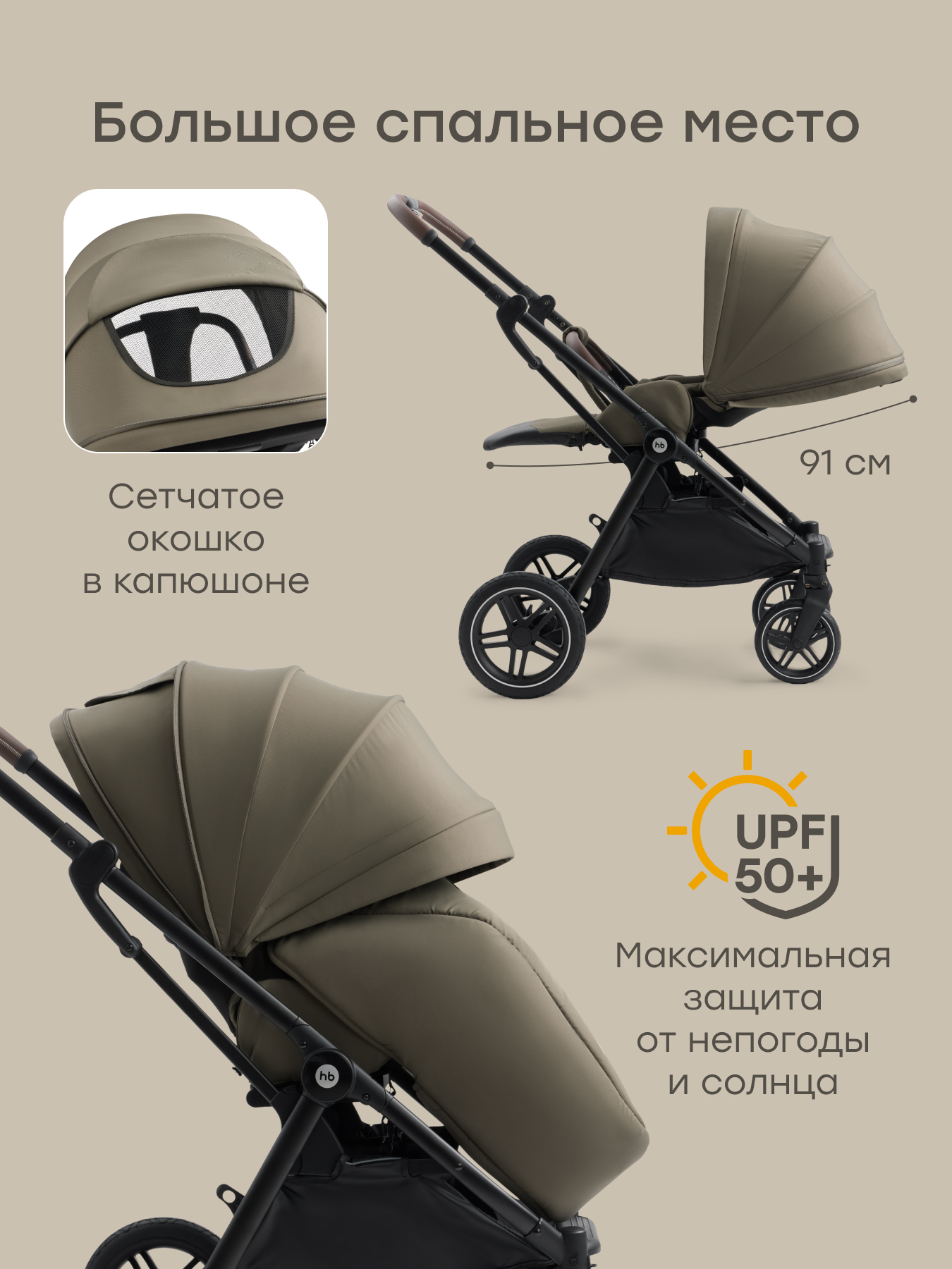 Коляска прогулочная Happy Baby Luna 360 зеленый - фото 4