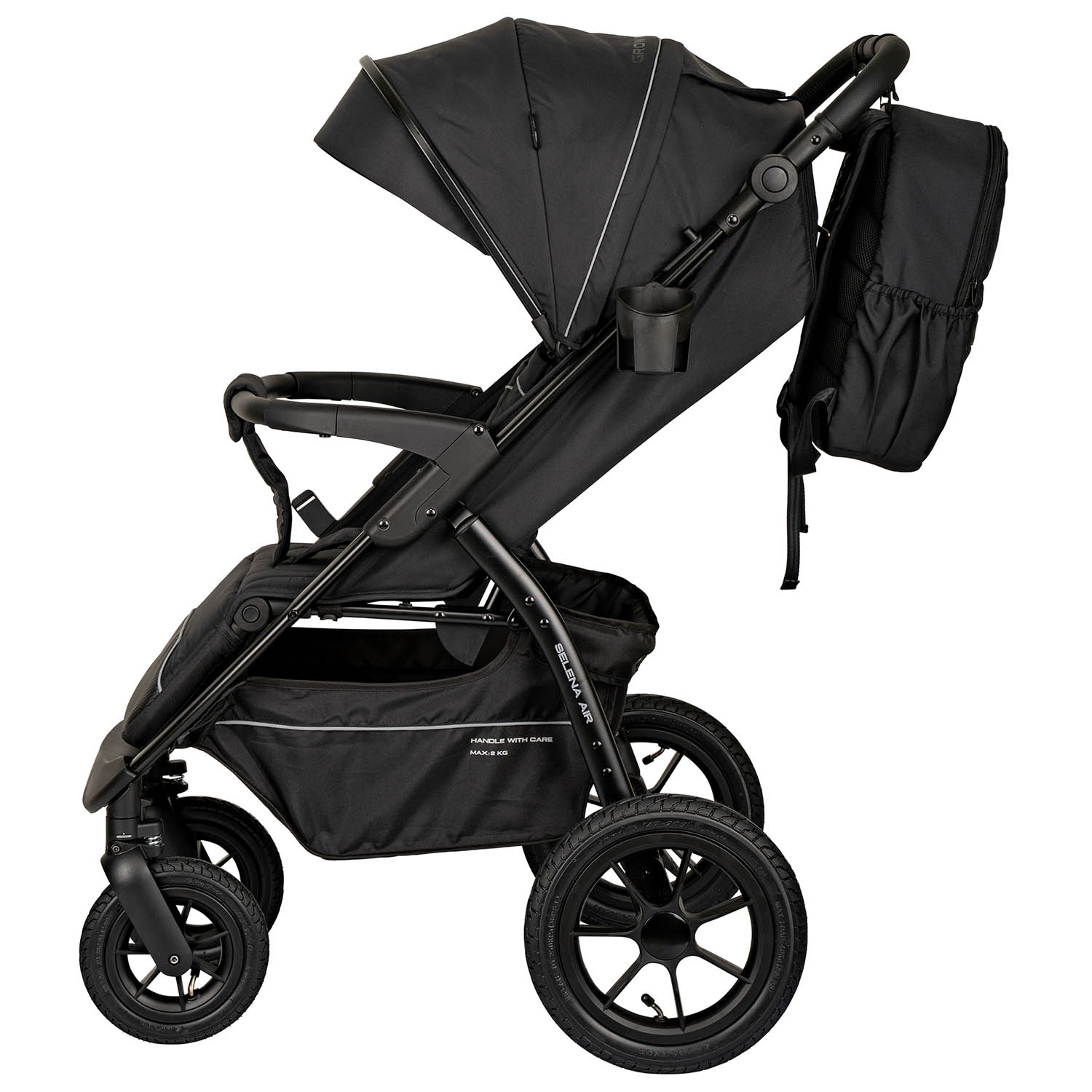 Коляска прогулочная JOVOLA SELENA Air 25 с сумкой черный - фото 20