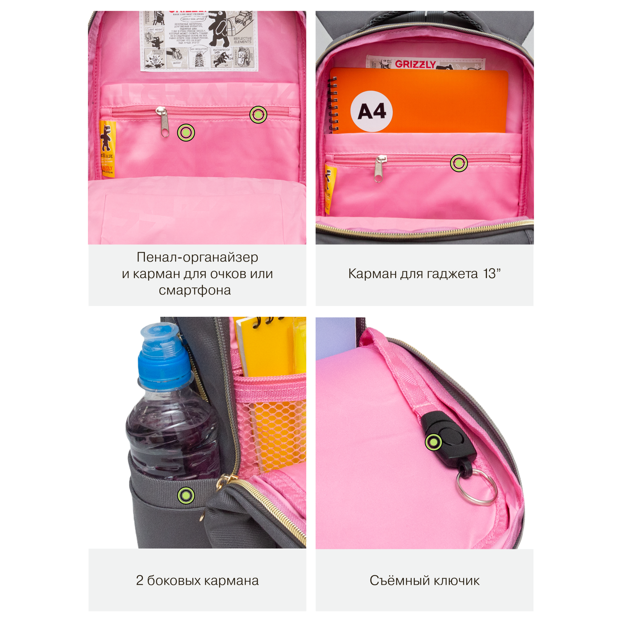 Рюкзак Grizzly для девочки - фото 10