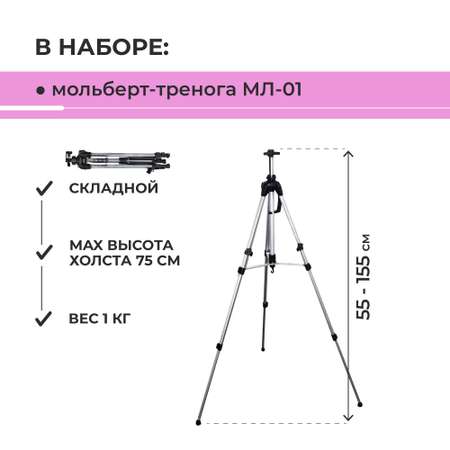 Набор для рисования Малевичъ картина акрилом 64 шт.