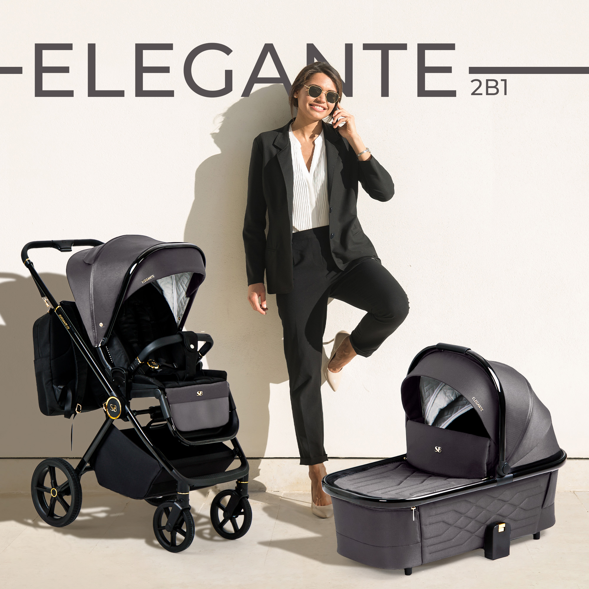 Коляска 2в1 Sweet Baby Elegante Grey - фото 1