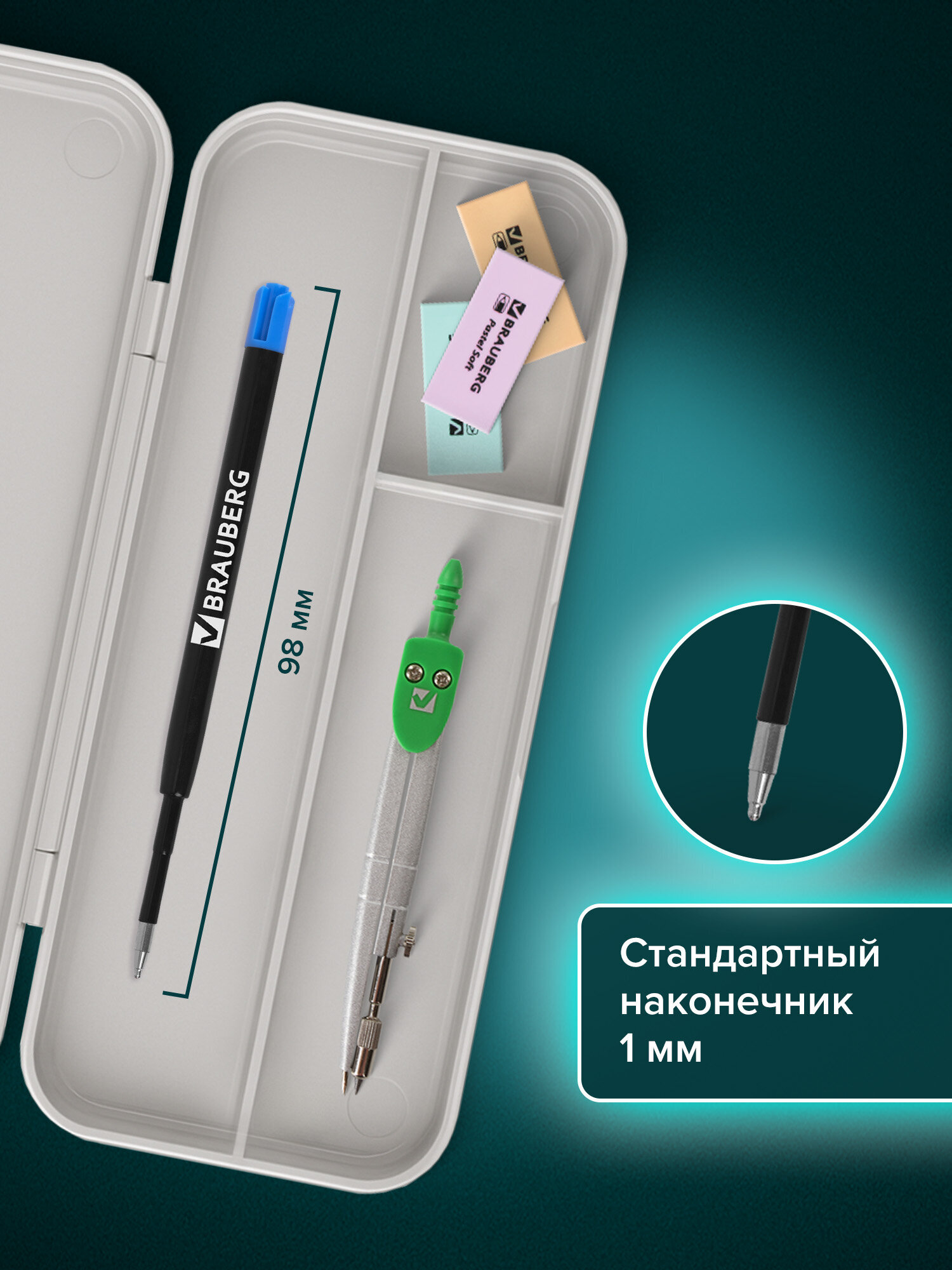 Стержень шариковый Brauberg 30 шт. - фото 3