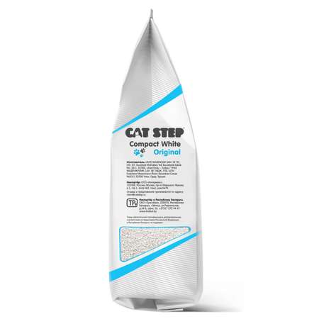 Наполнитель для кошек Cat Step комкующийся минеральный Compact White Original 10л