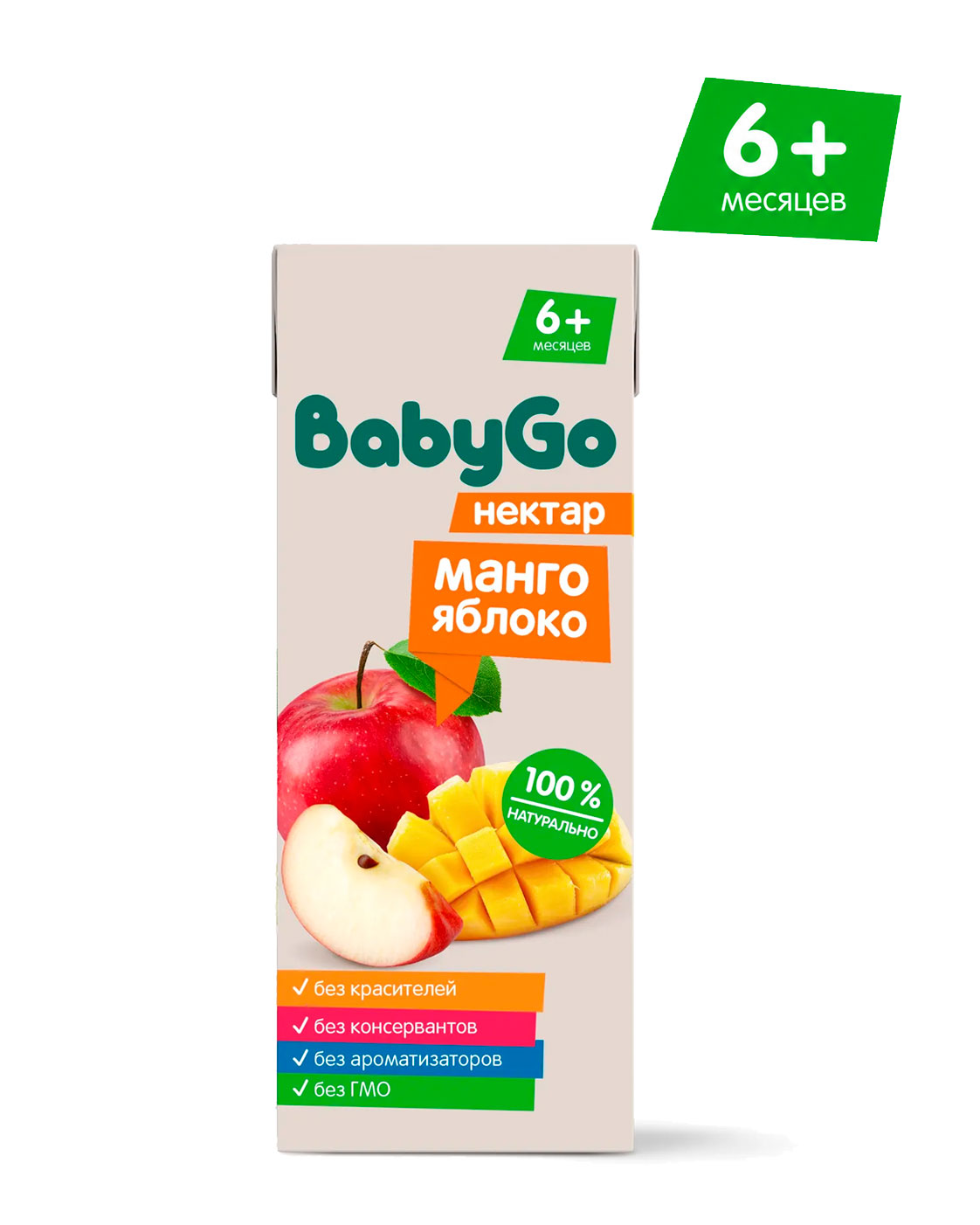 Нектар BabyGo яблоко-манго с 6 мес 200 л - фото 1