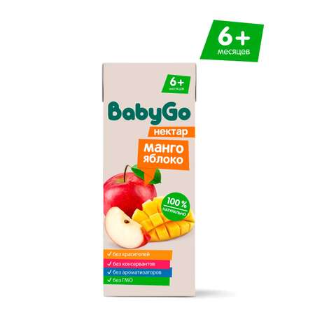 Нектар BabyGo яблоко-манго с 6 мес 200 л