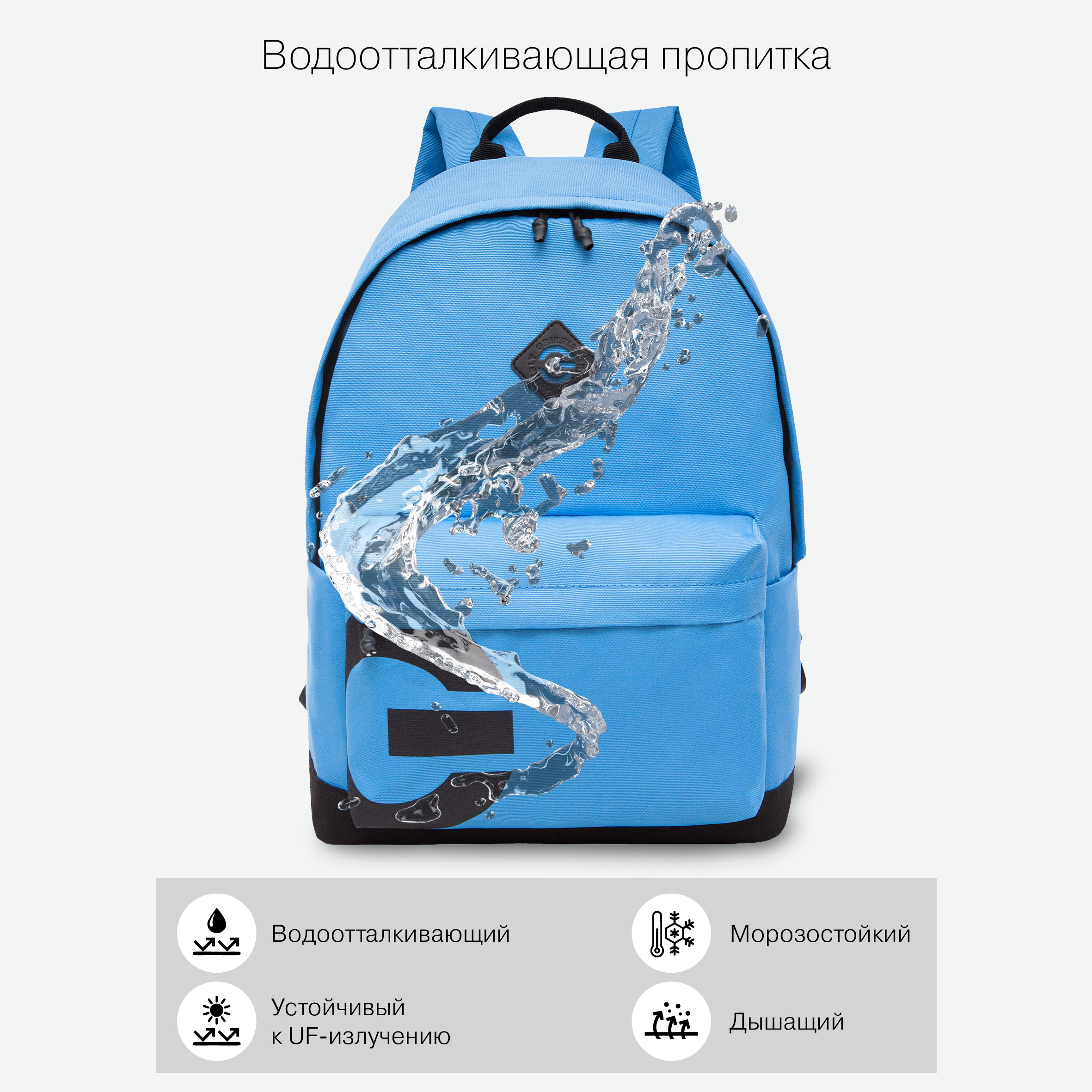 Рюкзак Grizzly голубой - фото 9