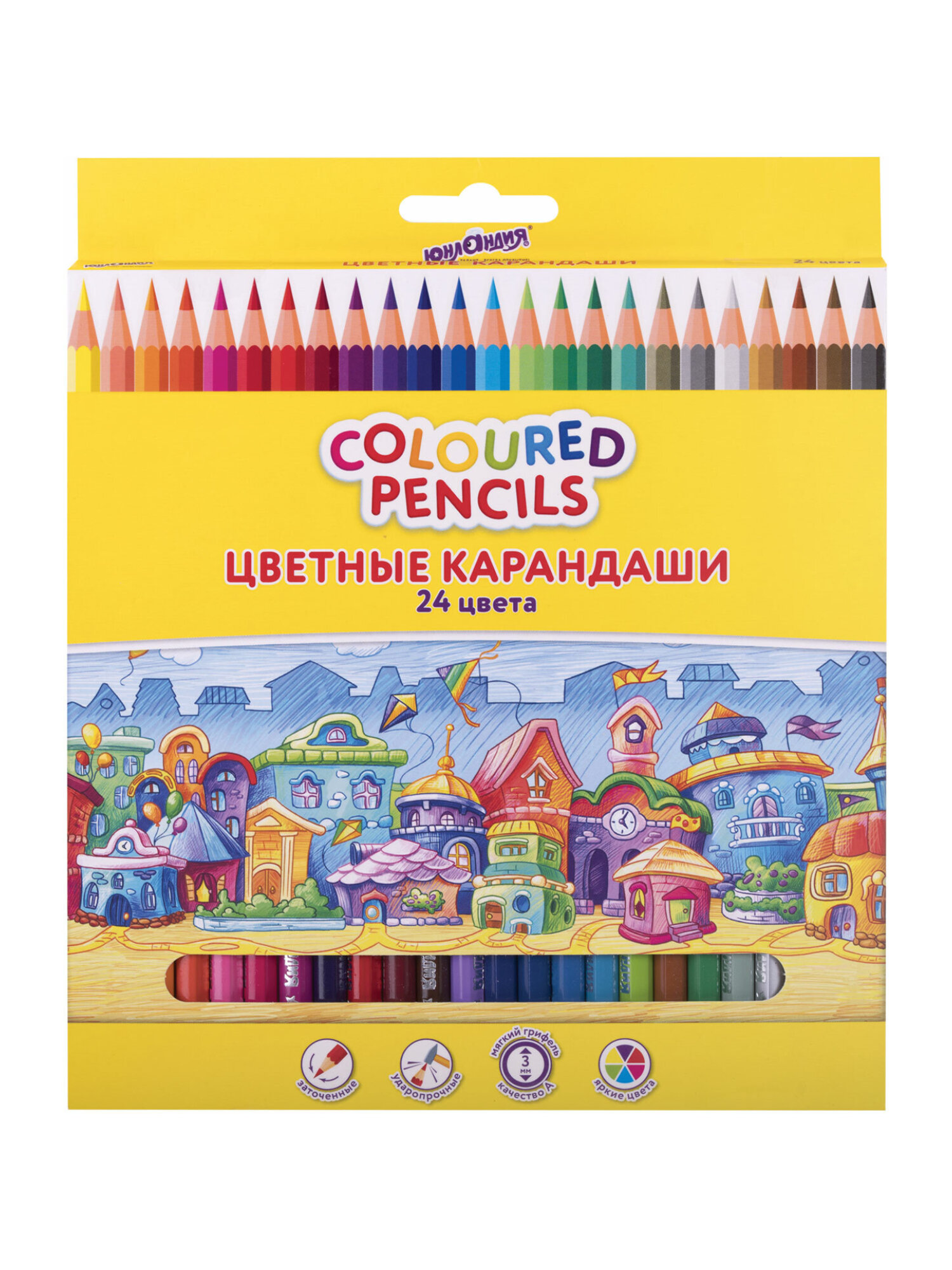 Карандаши цветные Юнландия 24 шт. - фото 7