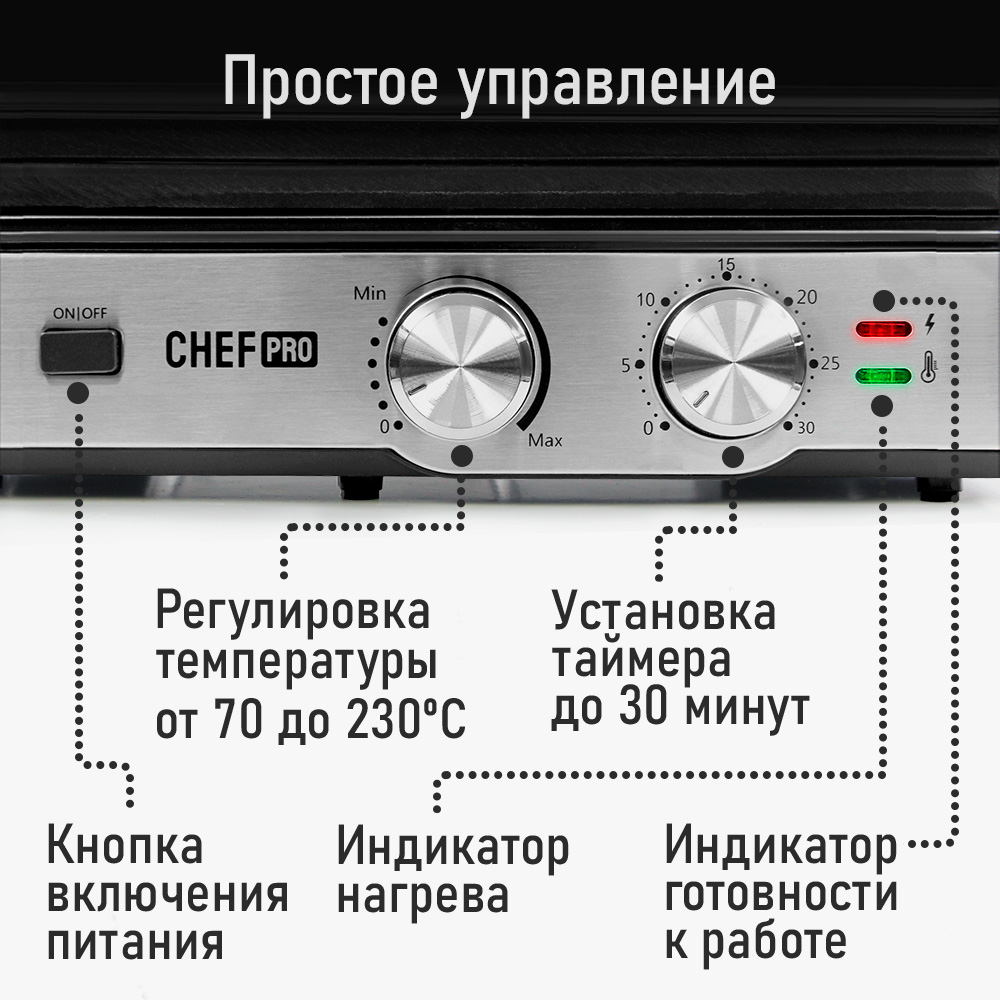 Гриль электрический CHEF PRO CF-SM1601A - фото 8