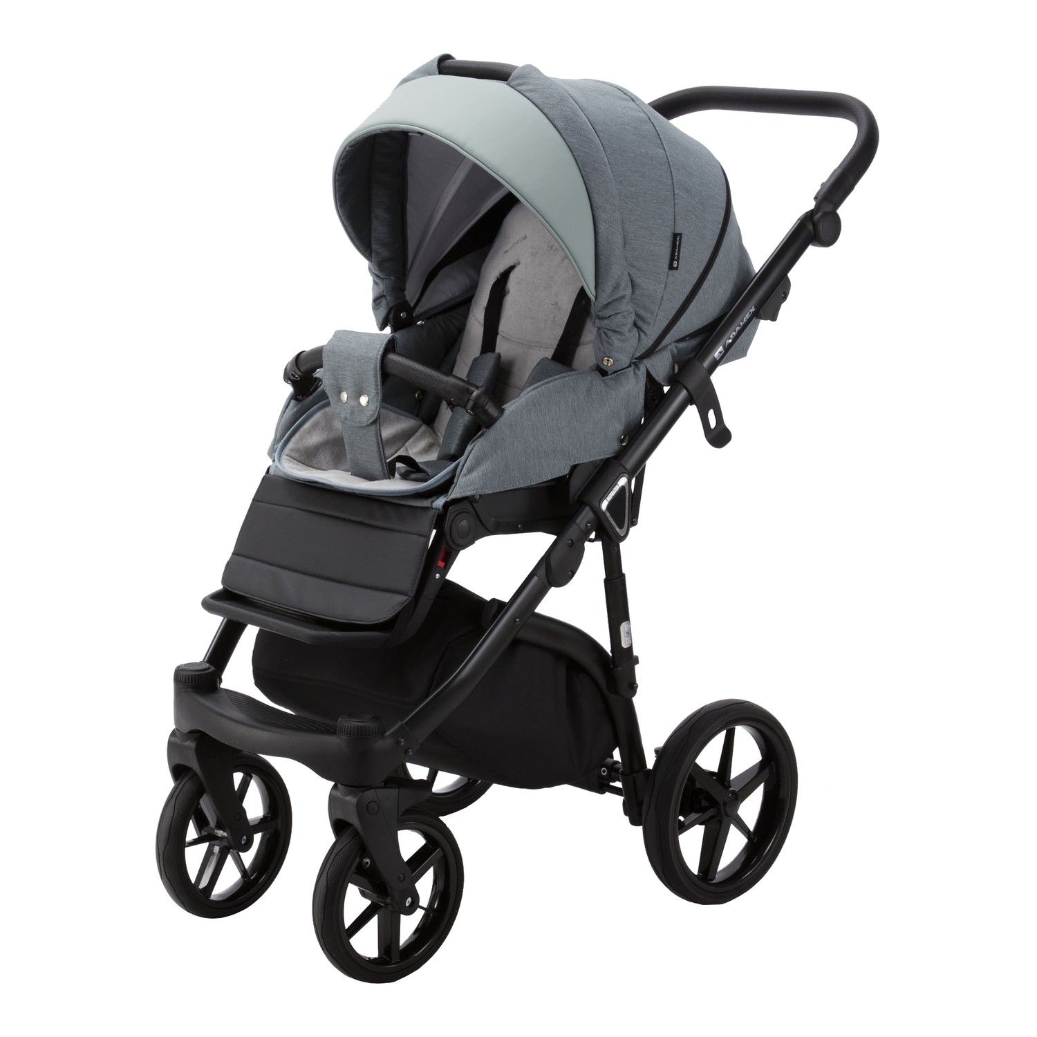 Коляска 2в1 Adamex Bibione Lux серый - фото 6