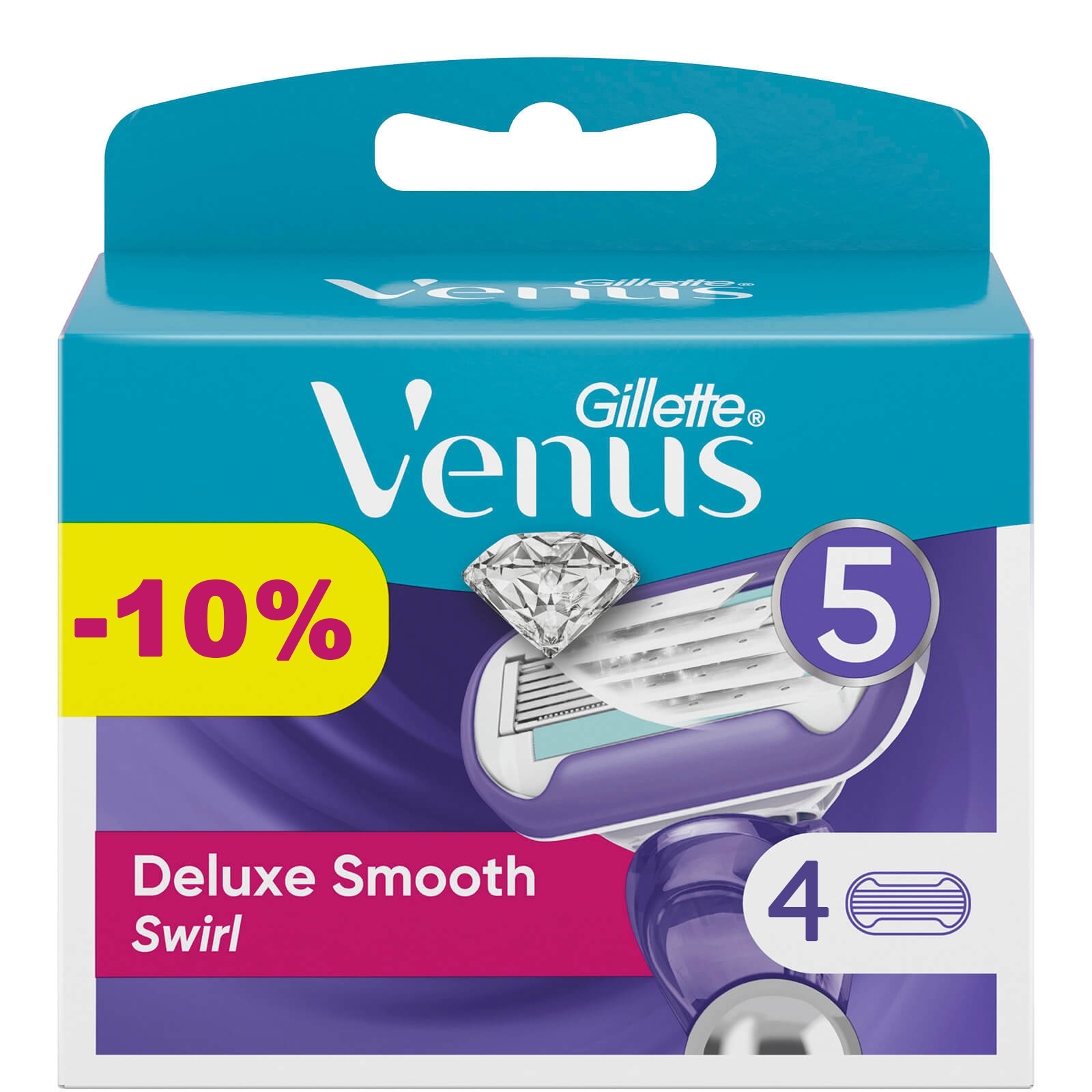 Сменные кассеты для бритья Venus Gillette Venus Deluxe Swirl-4 - фото 1
