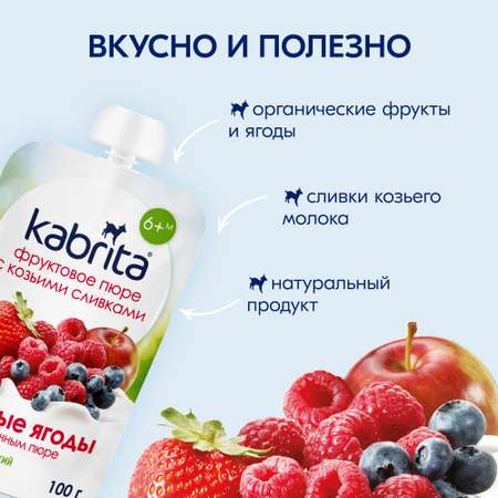 Пюре Kabrita Лесная ягода с козьими сливками с 6 мес 100 г