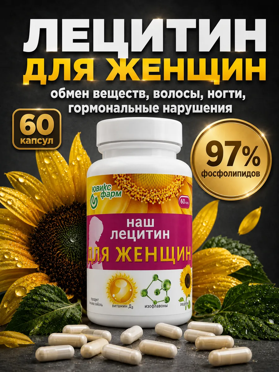 Лецитин Ювикс-Фарм подсолнечный для женщин 60 капсул - фото 1