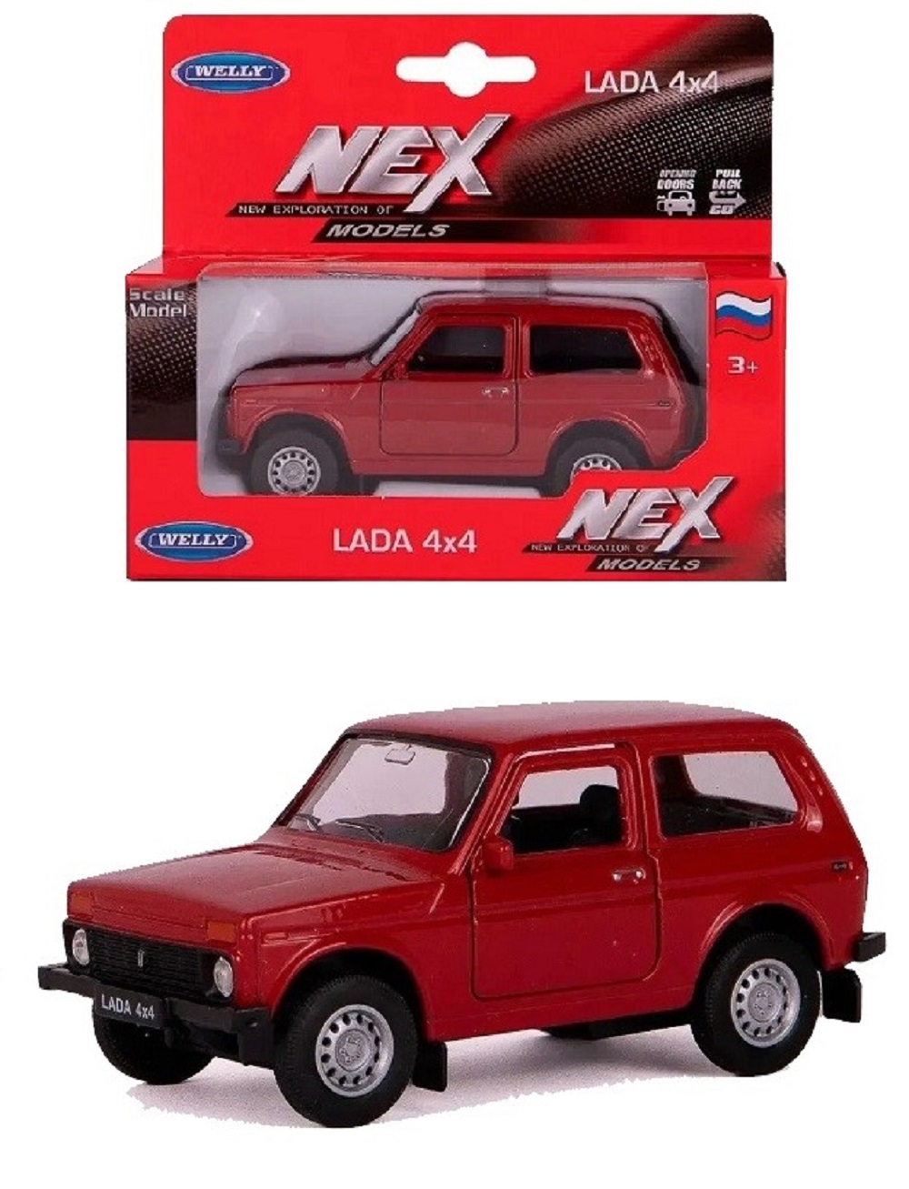 Автомобиль Welly LADA Niva красный 1:38 42386W-R - фото 1