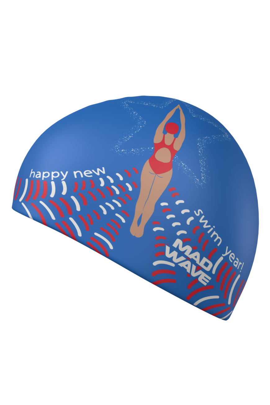 Шапочка в бассейн Mad Wave Happy New Year - фото 3