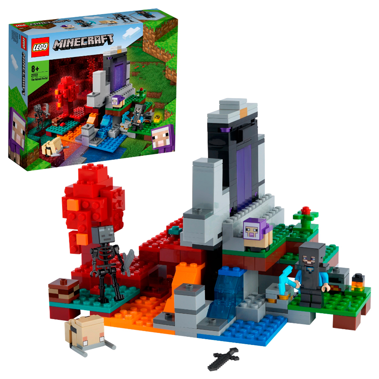 Конструктор LEGO Minecraft Разрушенный портал блочный - фото 1