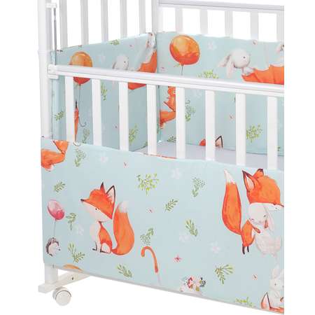 Бортики в кроватку Lemony kids Native голубой 4 части съемные чехлы