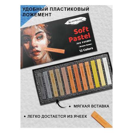Пастель художественная сухая ACMELIAE 12 шт.