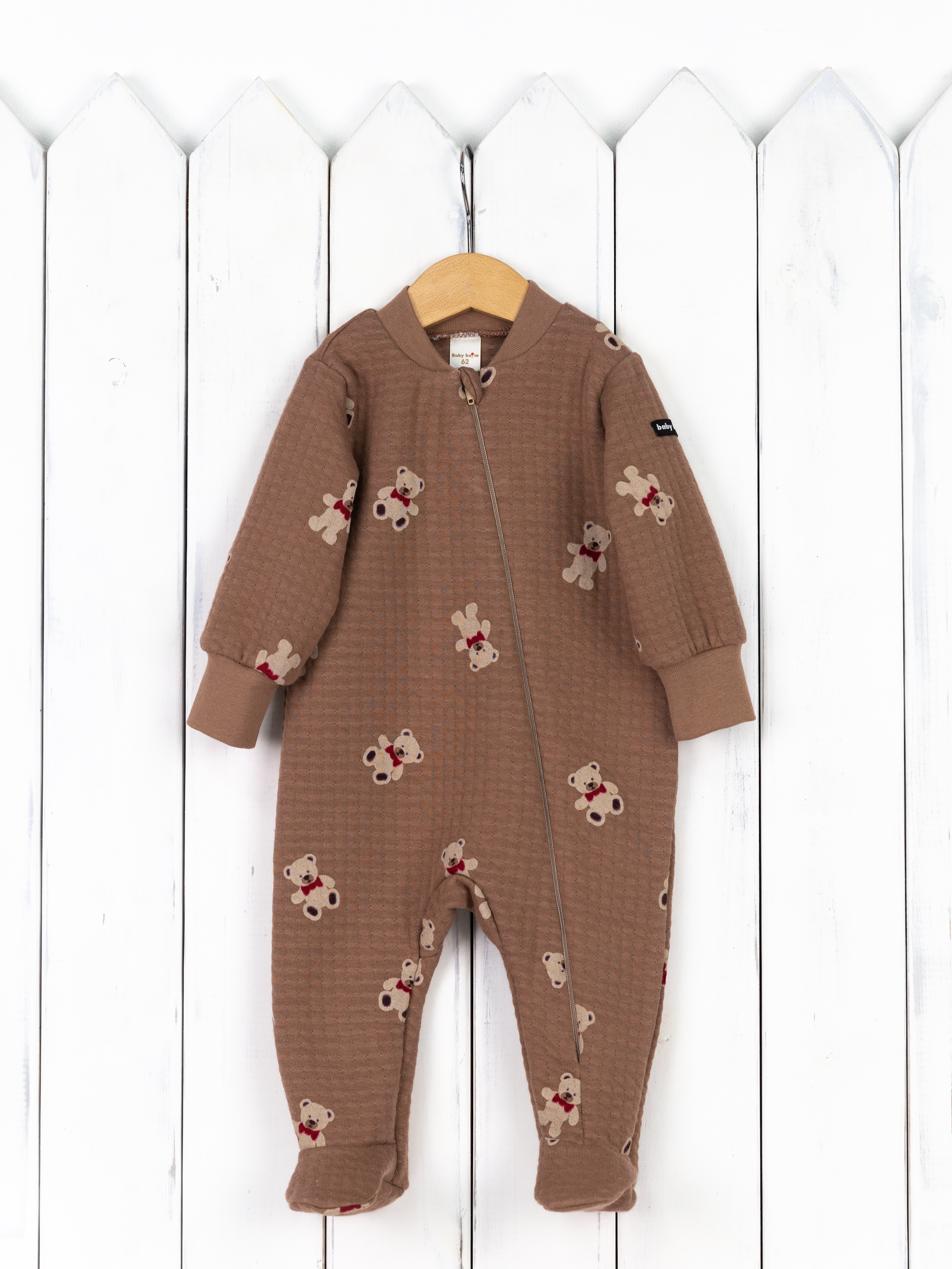 Комбинезон Baby boom К301/16-К капитон мишки на кофе - фото 1