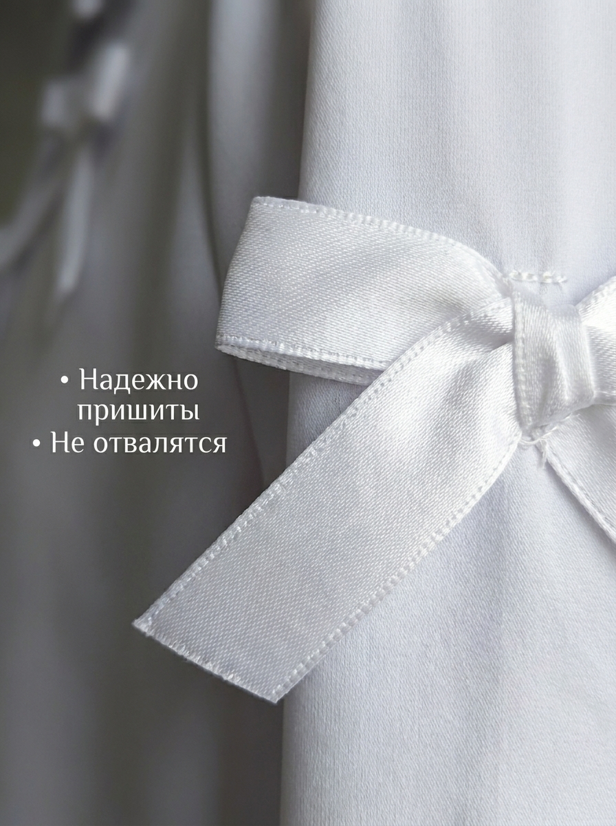Блузка iUkoworld Блузка для девочки школьная с длинным рукавом и бантиками - фото 7