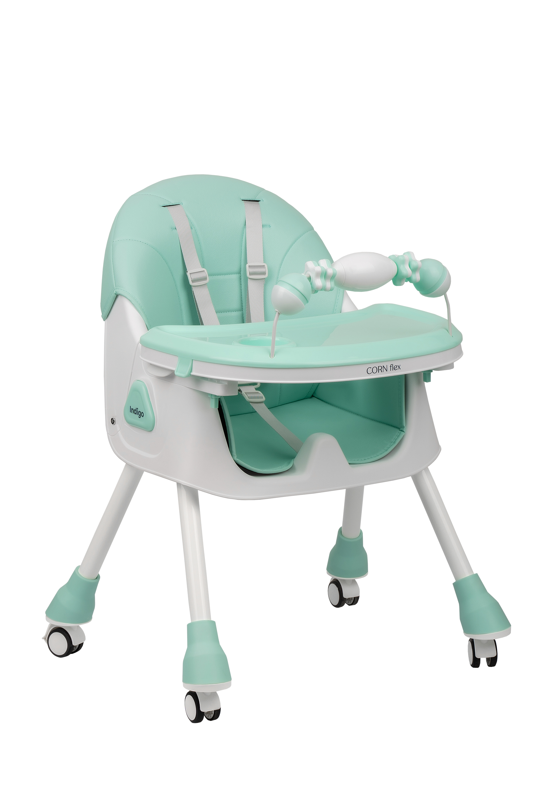 Стульчик для кормления Indigo Corn Flex мятный - фото 8