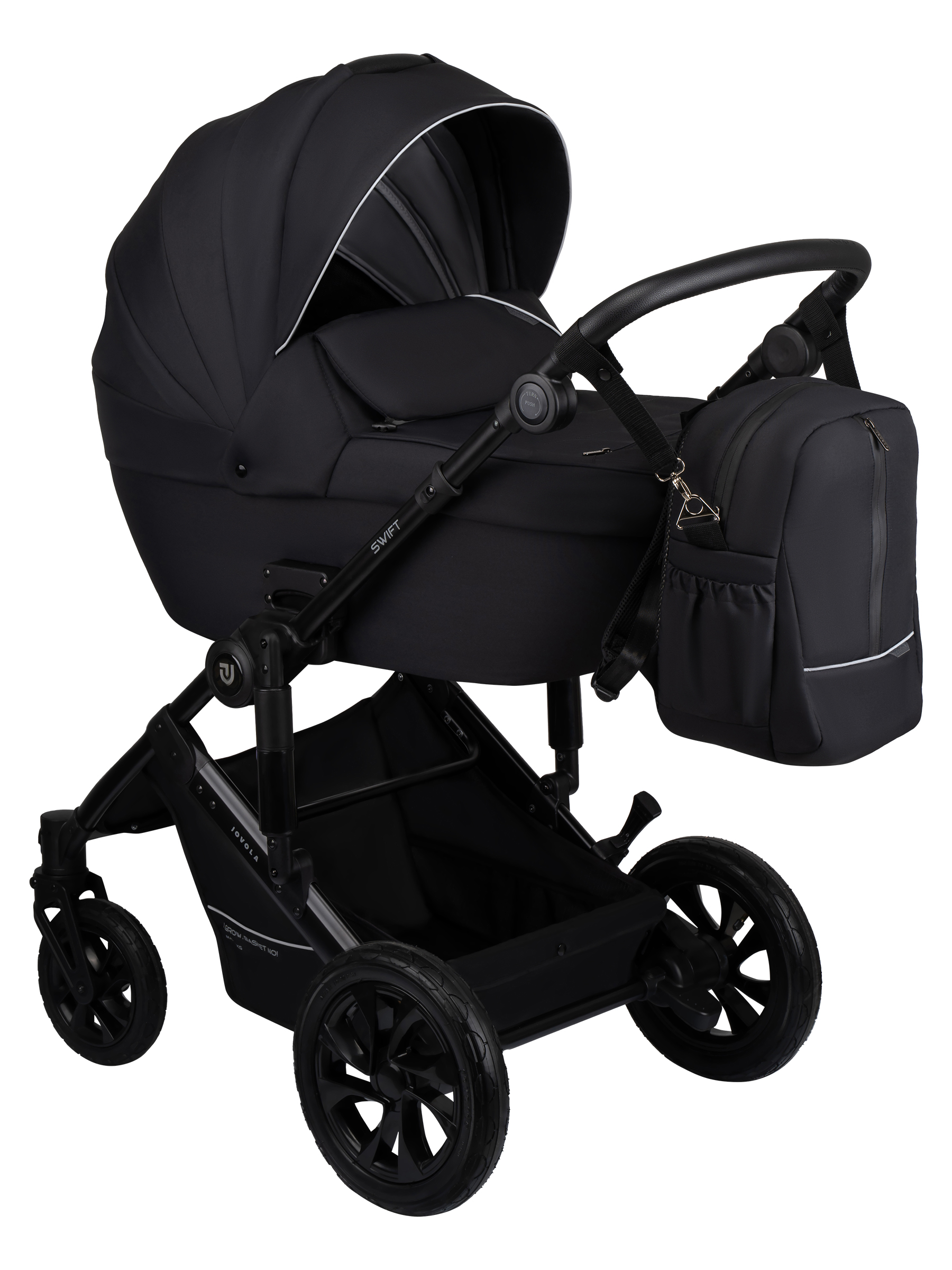 Коляска 3в1 JOVOLA Swift Plus черный - фото 1