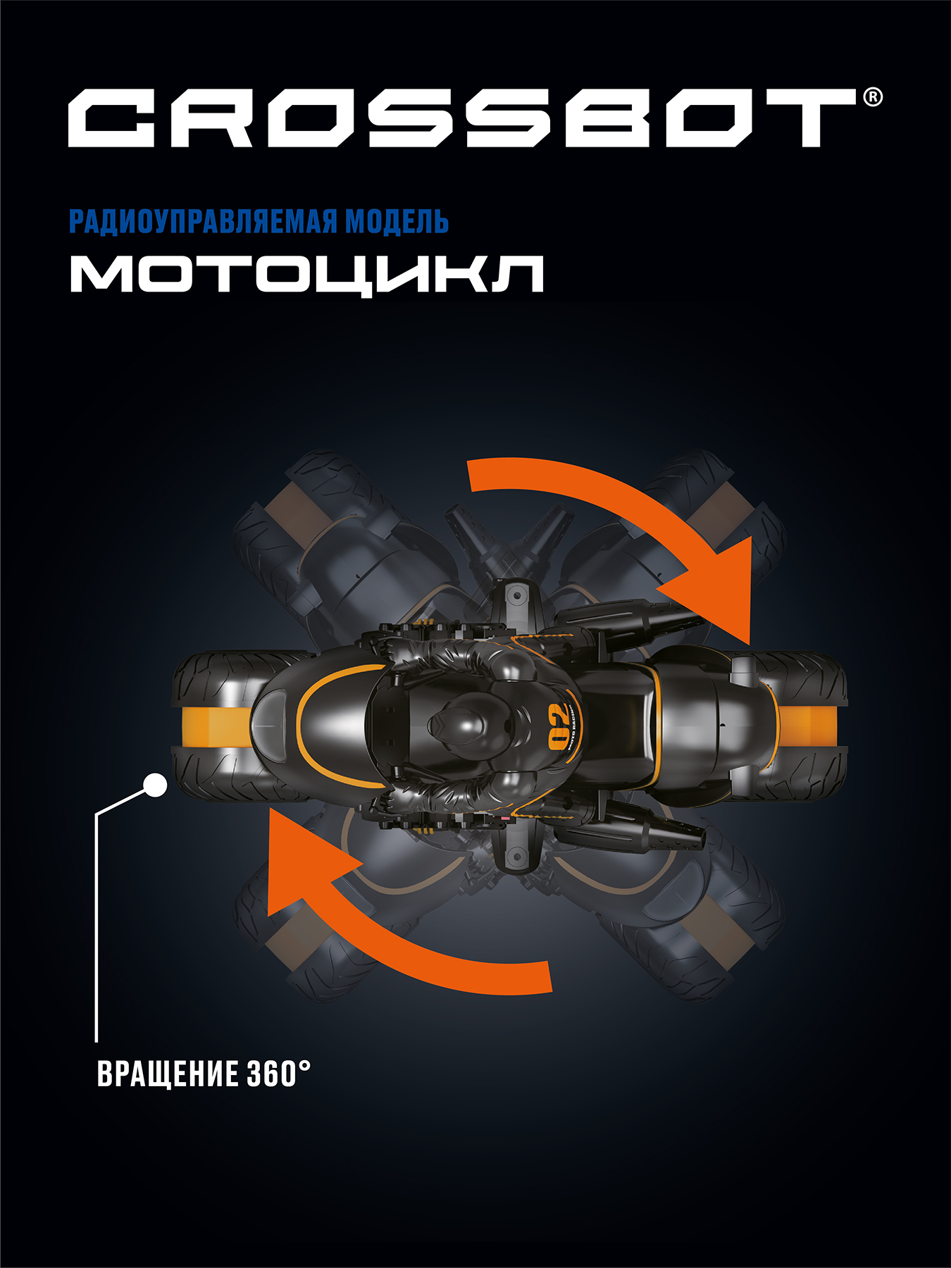 Мотоцикл РУ CROSSBOT 1:24 - фото 7