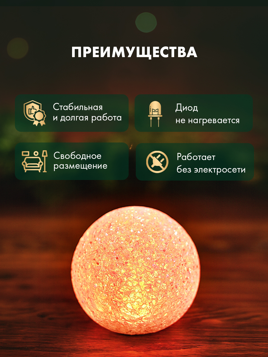 Светодиодная декоративная фигурка-ночник NEON-NIGHT Снежок 513-011 - фото 2