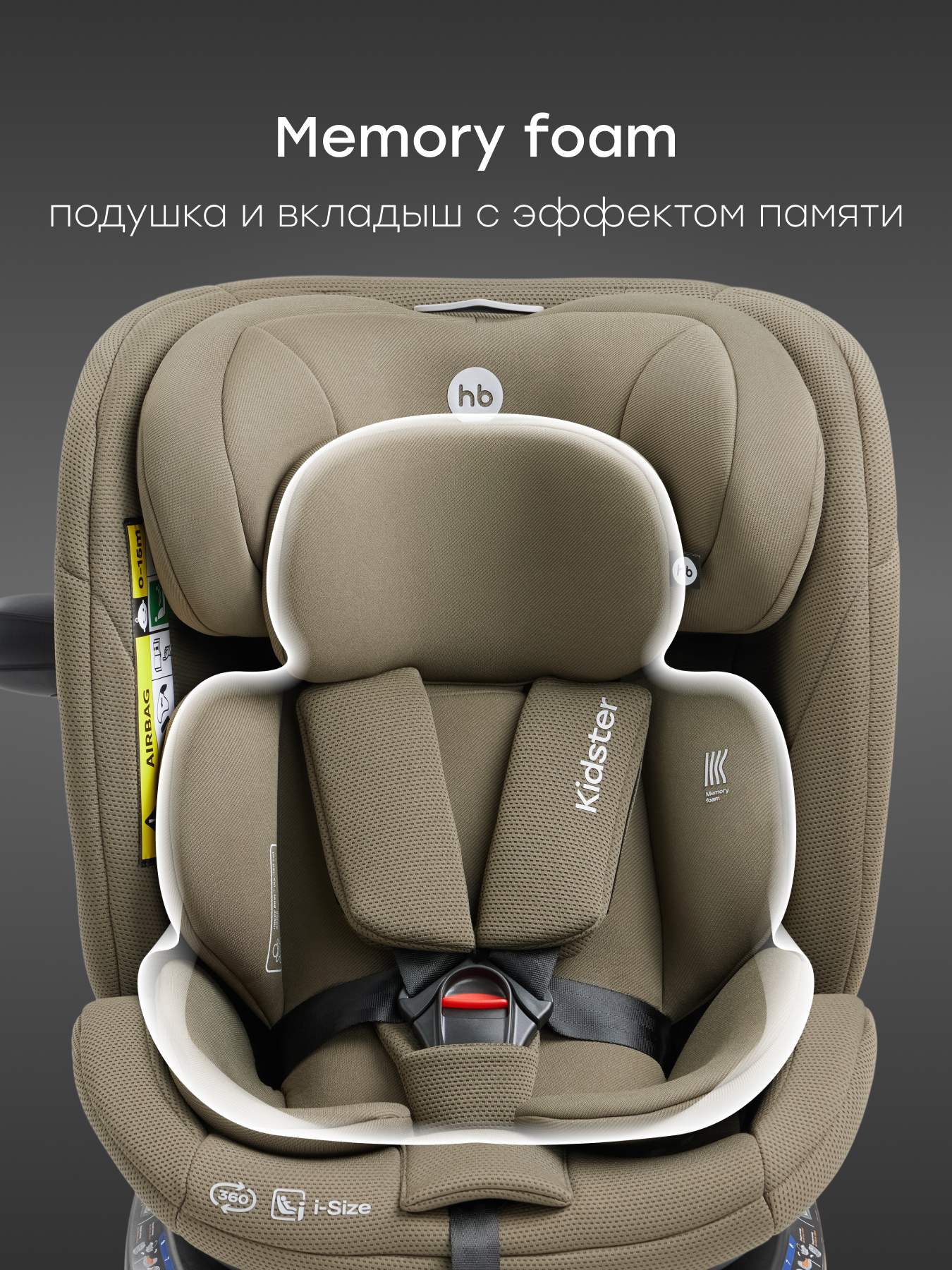 Автокресло Happy Baby Kidster Isofix 0+/1/2/3 (0-36 кг) зеленый - фото 7