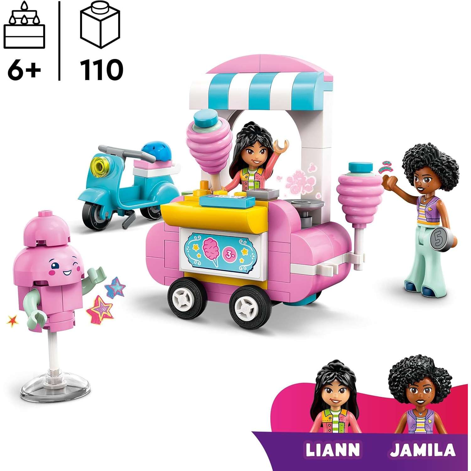 Конструктор LEGO Friends Стенд со сладкой ватой блочный - фото 2