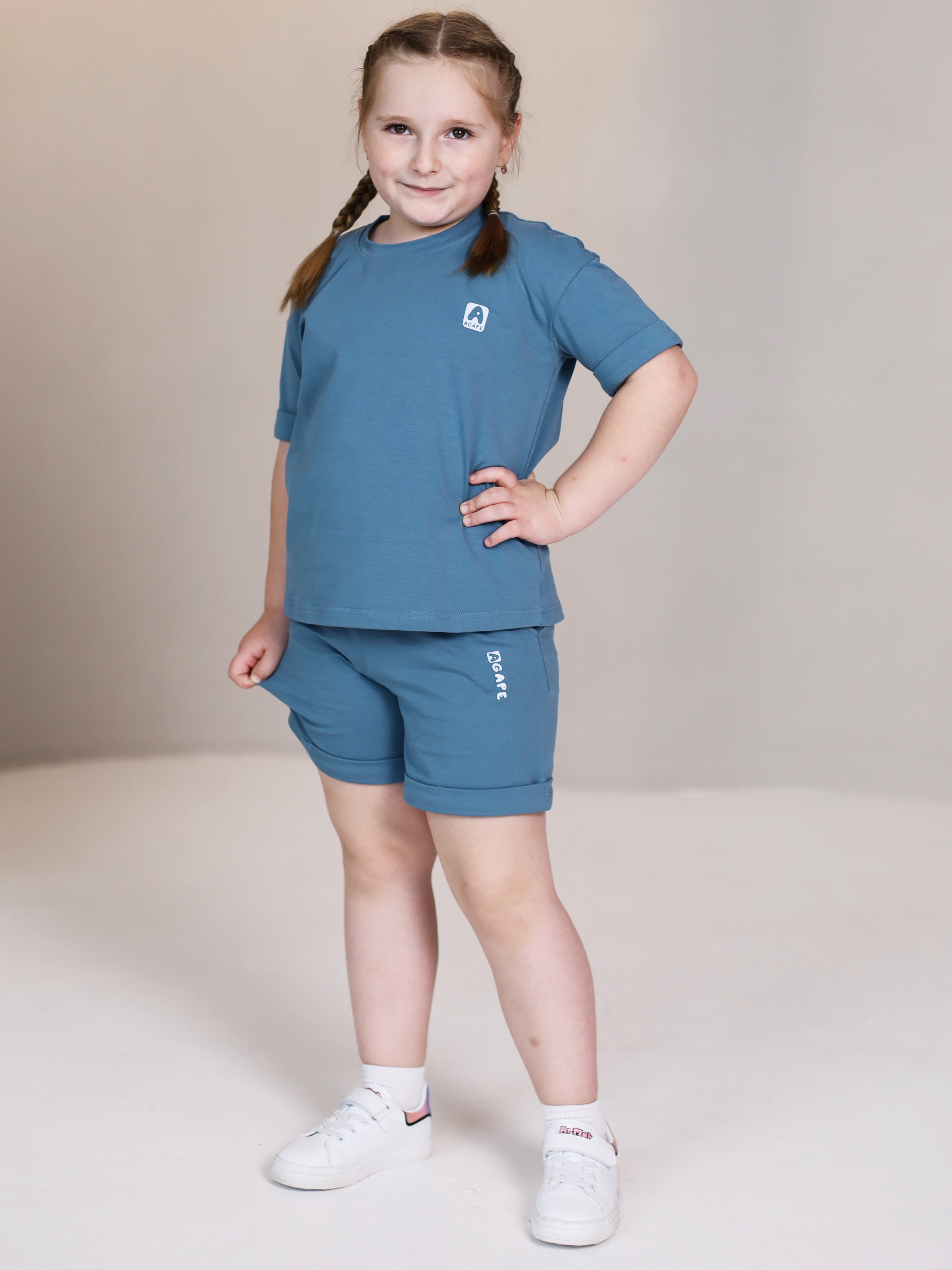 Футболка и шорты Агапэ 8016_индиго - фото 1