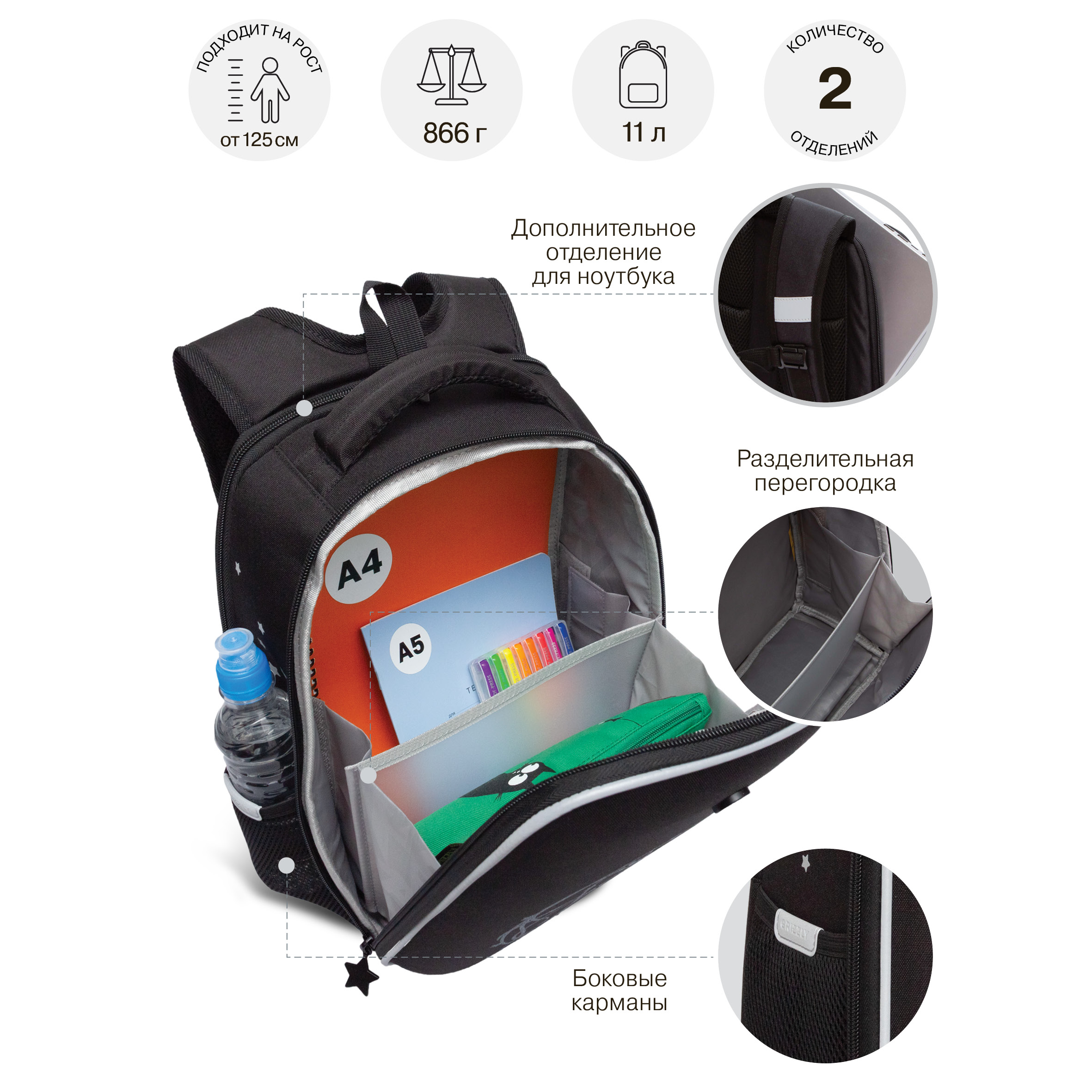 Ранец Grizzly Луна - фото 9