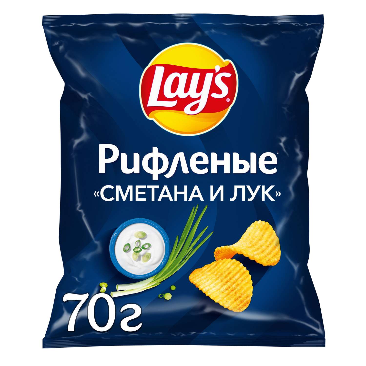 Чипсы картофельные Lays со вкусом сметаны и лука 70г - фото 1