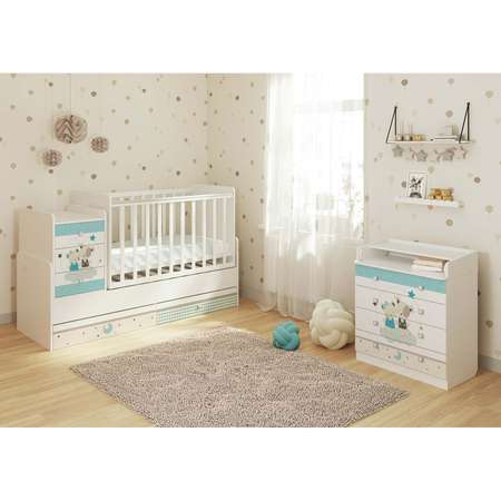 Комод Polini kids Simple 1580 Лучшие друзья Белый