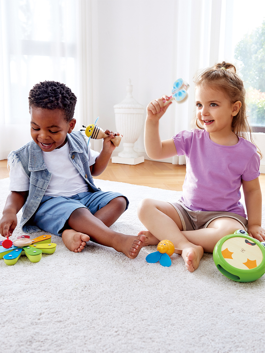 Игрушка музыкальная Hape Набор музыкальных инструментов аксессуар, кастаньеты, ксилофон, бубен - фото 2