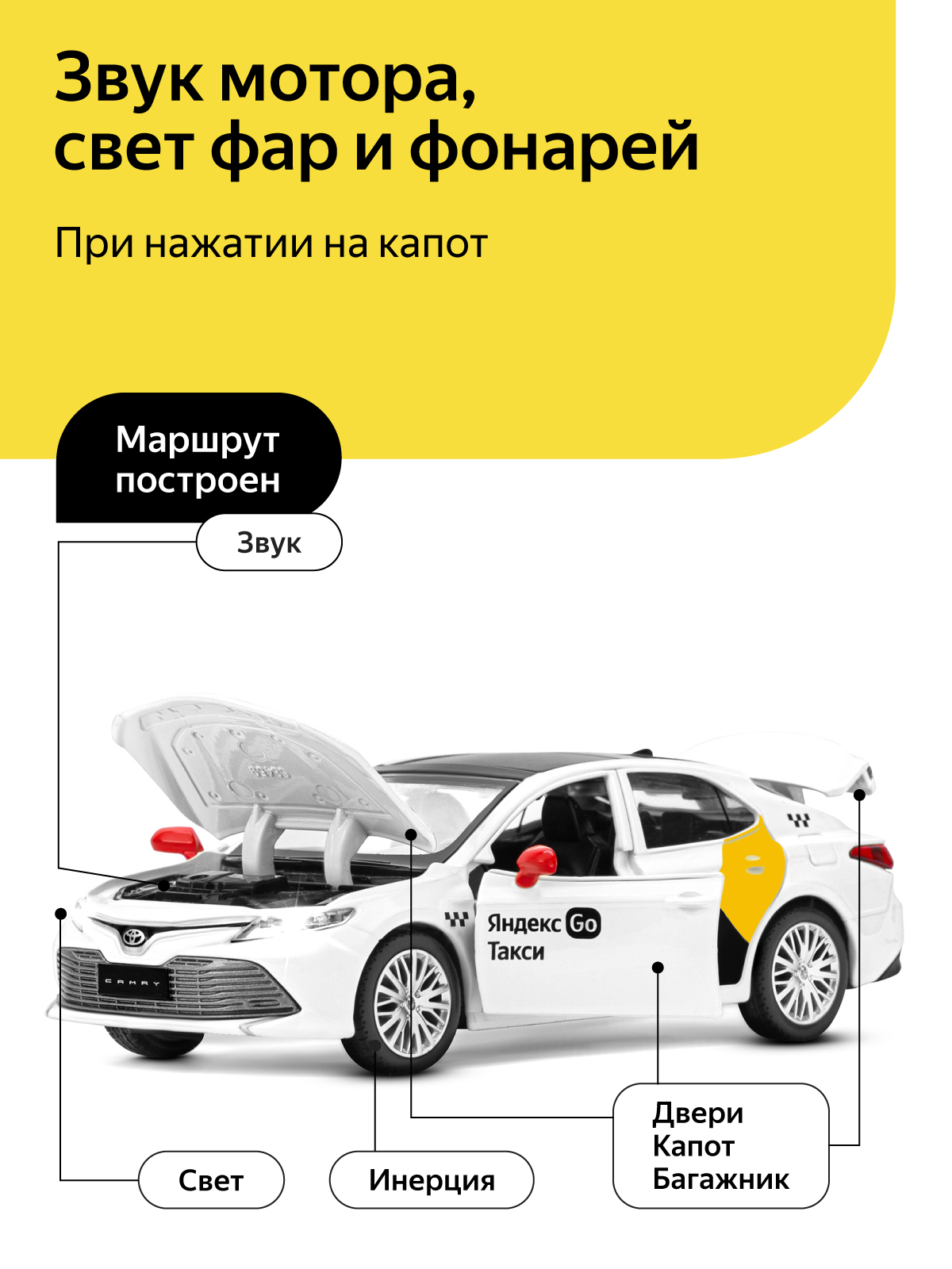 Автомобиль Яндекс GO Toyota Camry Такси озвучено Алисой 1:34 JB1251483 - фото 2