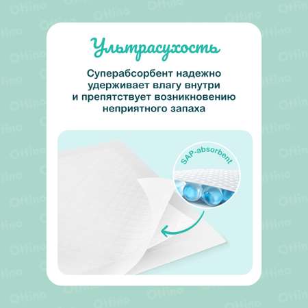 Пелёнки одноразовые OTTINO 60х60 см 2 упак. 10 шт.