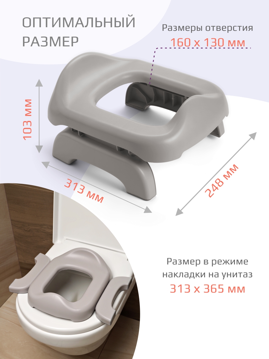Накладка на унитаз KidWick Square Дорожный серый - фото 2