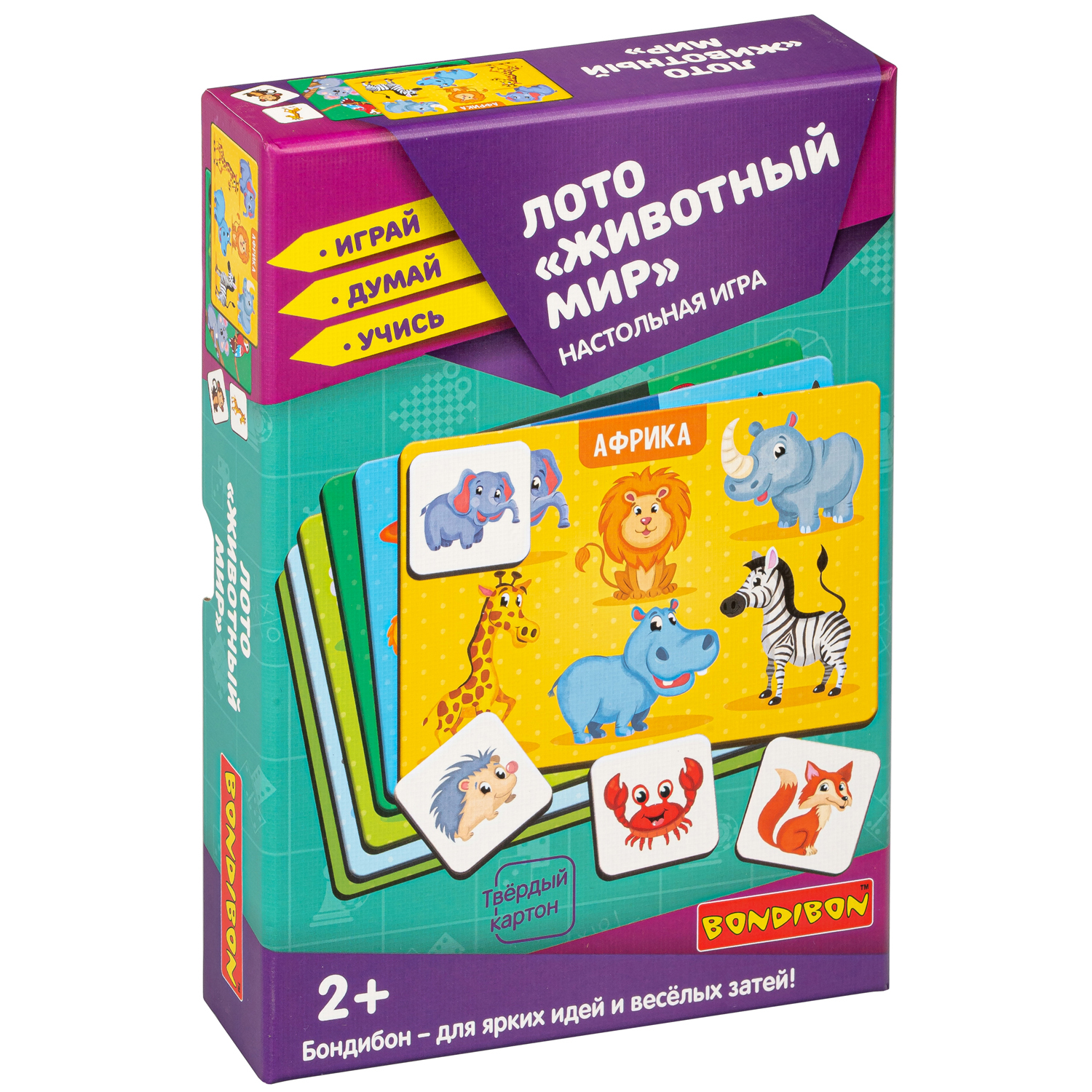 Настольная игра Bondibon лото для малышей Животный мир - фото 3