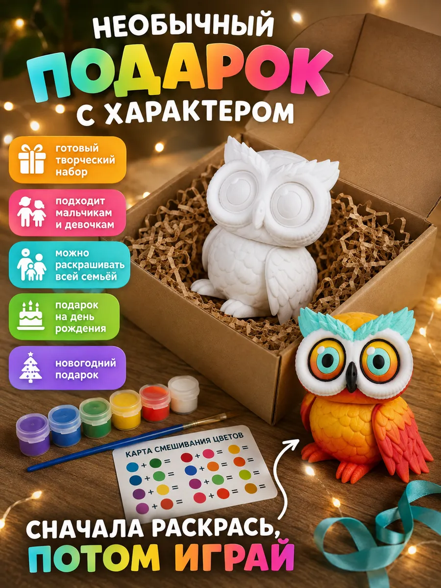 Набор для творчества SmartSelect 3D Сова Айс - фото 7