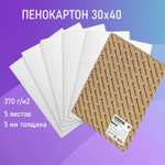 Пенокартон, белый картон Brauberg 5 лист.