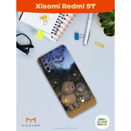 Силиконовый чехол Mcover для смартфона Xiaomi Redmi 9T Союзмультфильм Ежик в тумане и медвежонок