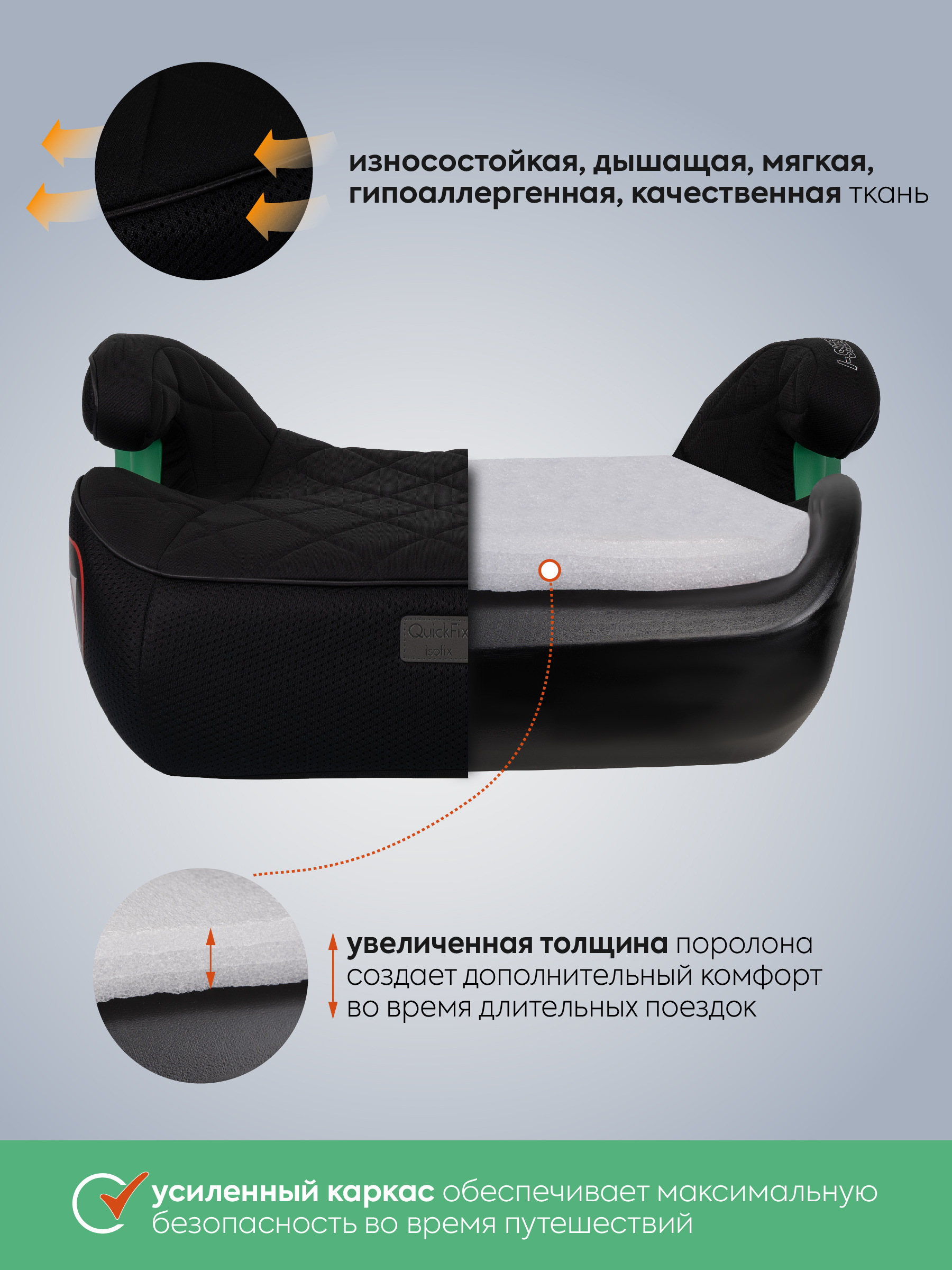 Автокресло Indigo QuickFix Isofix 3 (22-36 кг) черный - фото 6