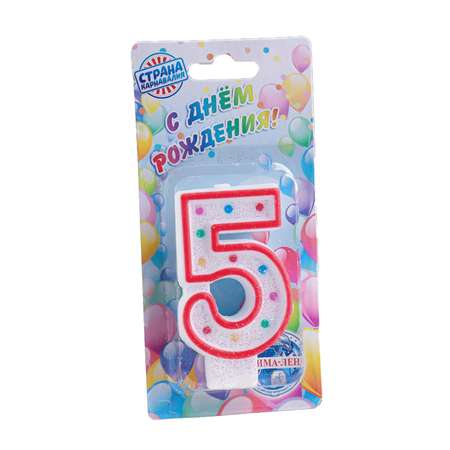 Свеча для торта Страна карнавалия Цифра 5 832099