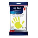 Влажные салфетки AURA Antibacterial антибактериальные 15 шт.
