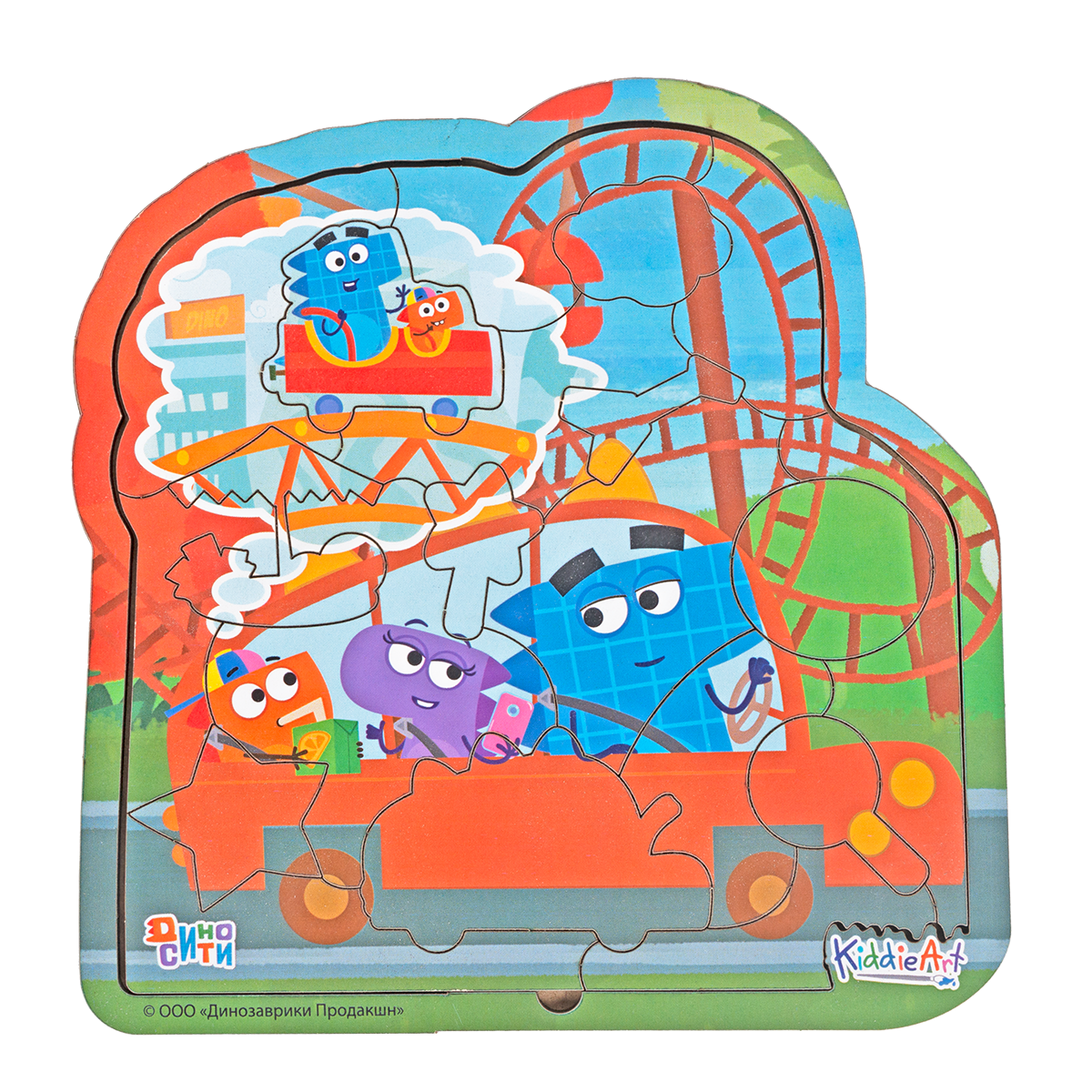 Пазл KiddieArt Веселая поездка в ДиноЛэнд деревянный - фото 1