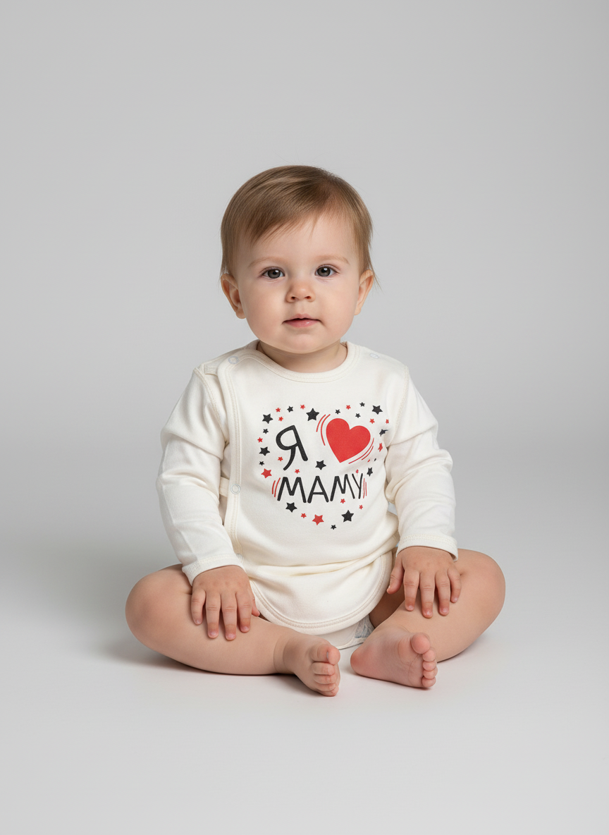 Распашонка Утенок 018п молочный люблю маму - фото 1