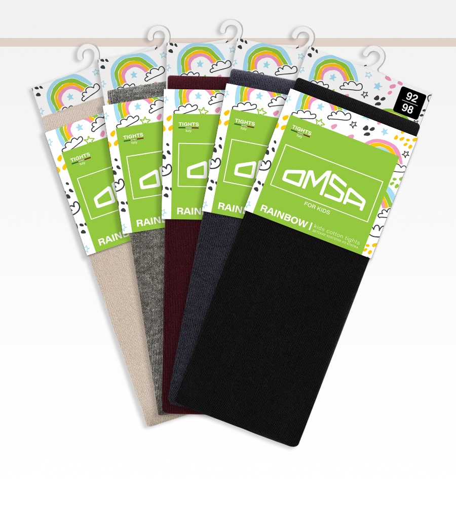 Колготки 5 пар Omsa Collant 11С02-1 Lat/GrigioMelang/Bordo/Nero/GrigioScur.кмп.5 - фото 1