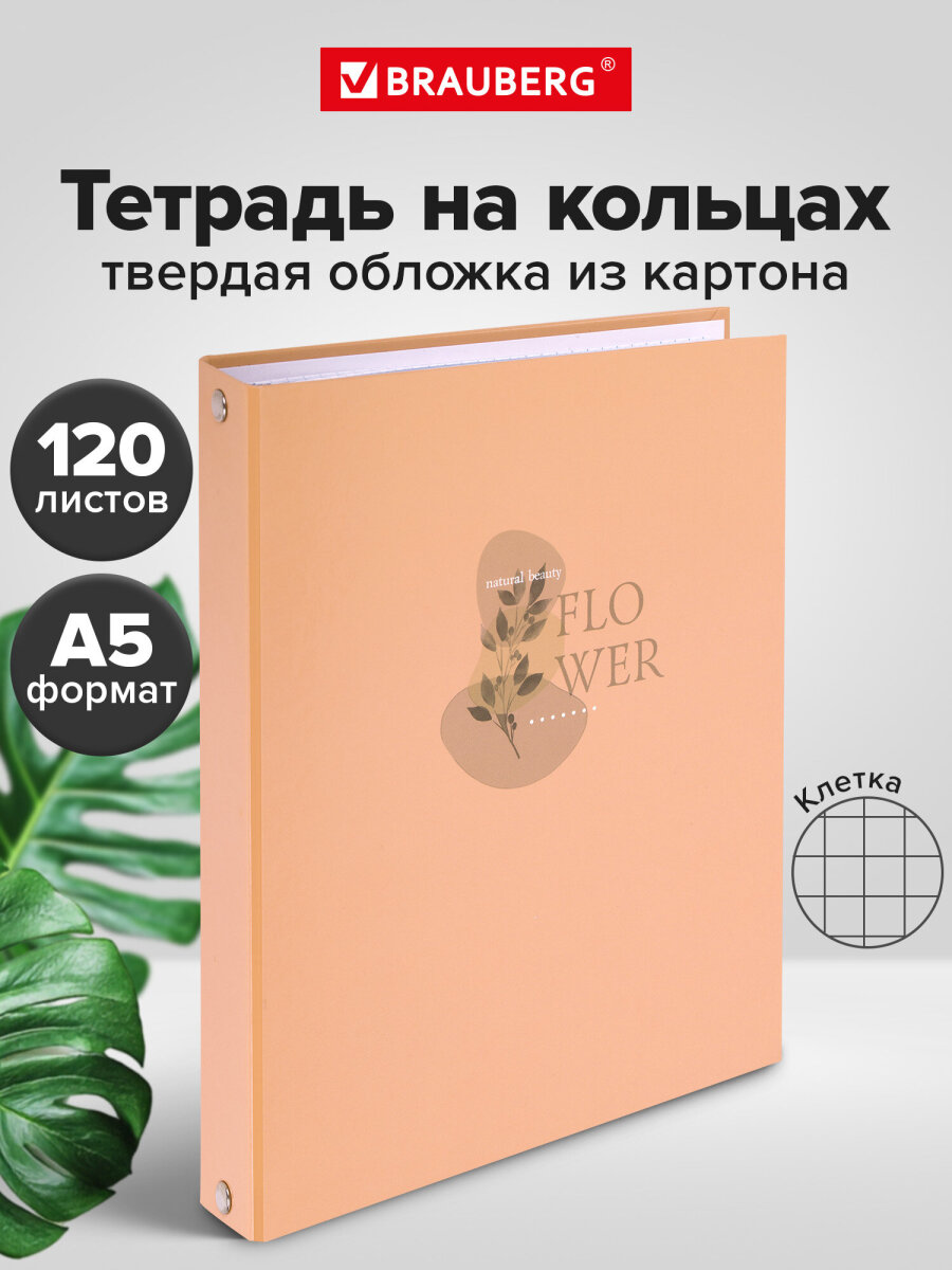Тетрадь со сменным блоком Brauberg клетка 120 лист. - фото 1