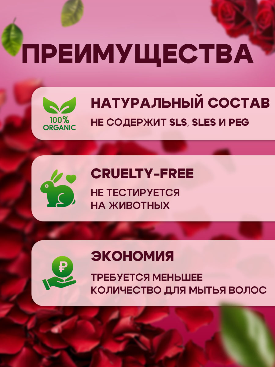 Шампунь GREENAURUM Роза 60 мл - фото 2
