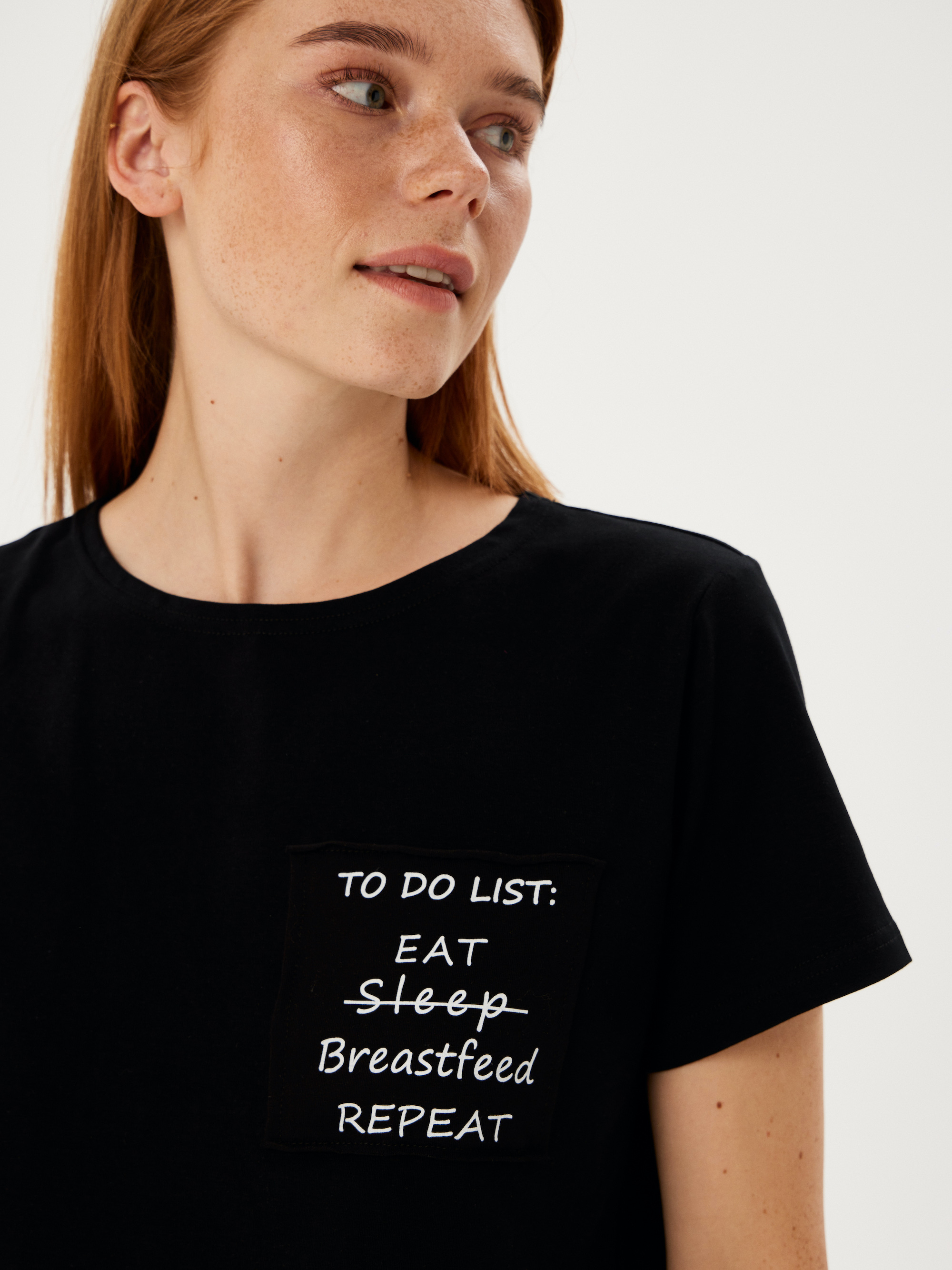 Футболка для кормящих Proud Mom ФТДЛ-0300-черный_принт - фото 2